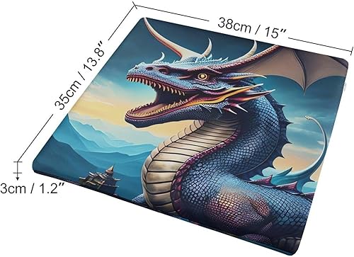 QMNRTK Coussin de chaise carré en mousse à mémoire de forme pour meubles de terrasse, chaises de cuisine, salle à manger, tabouret de bar, 38,1 x 38,1 cm, motif dragon rugissant - Nail Gallerys