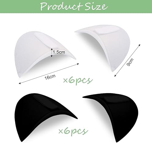 YZROHYI 6 Paires Epaulette en Mousse,Epaulette pour Vetements a Coudre,Épaulettes Adhésives avec Scratch,sEpaulette pour Blazer Réutilisables,Épaulettes Amovible,Shoulder Pads,Coussinets D'épaule - Nail Gallerys