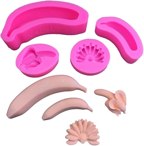 Moules en silicone 3D en forme de banane pour fondants, chocolats, gâteaux, desserts, pâtisseries de cuisine - Nail Gallerys
