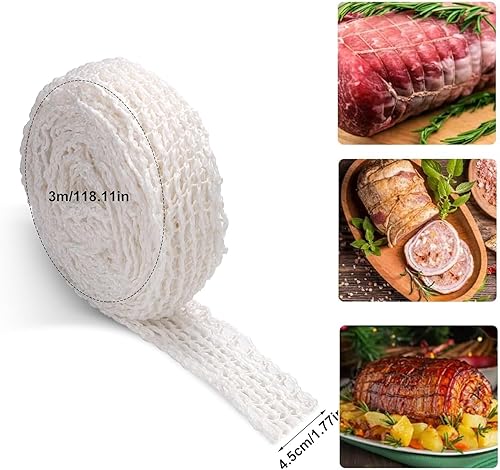 Viojrlly Filet à Viande 3,5m Filet à Charcuterie Filet de Cuisson pour Viande Filet Élastique pour Viande Filet Charcuterie Viande Filet à Filet à Jambon Fromage pour Fumer Rôtir et Mariner la Viande - Nail Gallerys
