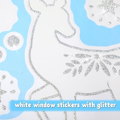 Stickers Noel Fenetre Aquarelle - Decoration Noel Fenetre Statique Autocollant Fenetre Noel Reutilisable Double Face Stickers Noel Vitre 9 Feuilles Electrostatique Stickers Noel Pour Vitrine, Magasin - Nail Gallerys