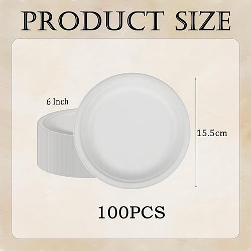 100 Assiettes en Carton Kraft,7 Pouces assiettes en bagasse Biodégradable,Compostable Vaisselle Jetable Canne à Sucre assiettes en Papier pour Fêtes,Pique-niques,Maison les Aliments Chauds et Froids - Nail Gallerys