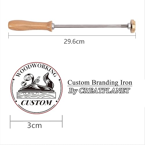 CREATPLANET Fer à Marquer Personnalisé 1.2' Tampon Marquer Cuir Logo Personnalisé Tampon Barbecue Chaleur avec Tête Laiton et Manche Bois pour Cuisson Travail Bois DIY Craft-Arbre de Vie#6 - Nail Gallerys