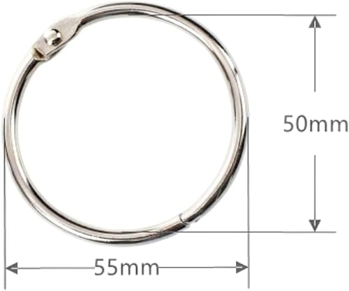 10 Pcs Anneaux de Reliure Livre en Métal 55mm Feuilles Mobiles Anneaux Classeur 2.2 Pouces Anneau de Rideau de Douche pour Porte-cles Scrapbooking Salle de Bains - Nail Gallerys