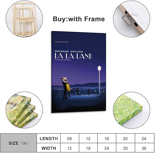 Szzmyo Affiche du film La Land sur toile, sans cadre, moderne, esthétique, chambre à coucher, salon, salle de bain, salle de classe, décoration 30 x 45 cm - Nail Gallerys