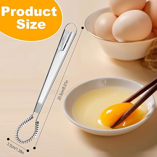 tiyiyok Fouet Cuisine, Fouet Inox, 20.5cm Mini Fouet, Ustensiles de Cuisine Manuels en Acier Inoxydable pour Battre les Œufs, la Crème, etc. - Nail Gallerys