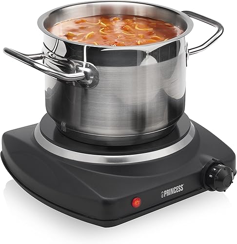 Plaque de cuisson vitrocéramique simple Princess 303020 - 19 cm de diamètre - 5 réglages - 1 200 W - Nail Gallerys