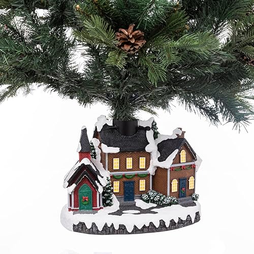 Feeric Lights et Christmas - Pied de Sapin en Forme de Village de noël avec LED - Nail Gallerys