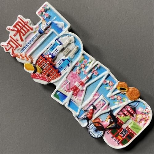 Aimant de réfrigérateur Tokyo Japon - Lettres créatives - Souvenir de voyage - Décoration 3D pour réfrigérateur - Autocollant magnétique - Collection artisanale - Nail Gallerys