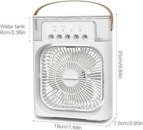 DAJASD Climatiseur Mobile Portable, Mini Refroidisseur D'air Con 3 Velocità, Mini Air Climatiseur Ventilateur, Climatiseur Portable Silencieux, Ventilateur Brumisateur Eau Pour Famille, Voyage - Nail Gallerys