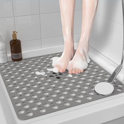 XIYUNTE Tapis de douche carré antidérapant et anti-moisissure pour personnes âgées, 53 x 53 cm, tapis de douche antidérapant pour douche intérieure, tapis de douche antidérapant, tapis de douche avec - Nail Gallerys