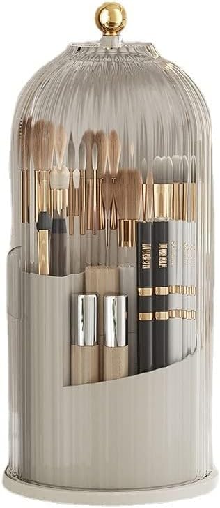 ShawFly Organisateur de Maquillage Rotatif à 360 Degrés Boîte à Maquillage Anti-Poussière Boîte de Rangement Cosmétique avec Couvercle pour Organiser Cosmétiques, Parfums, Bijoux, Produits de Soins de - Nail Gallerys