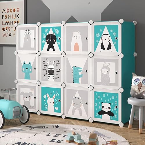 Vicco Étagère pour Enfants Andy, Bleu, 145 x 110 cm 12 Compartiments - Nail Gallerys