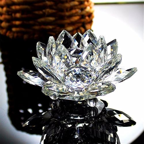 TYGJB Fine Quartz Cristal Verre Fleur De Lotus Pierres Naturelles et Minéraux Feng Shui Sphères Cristaux Fleurs pour Souvenirs De Mariage (Blanc) - Nail Gallerys