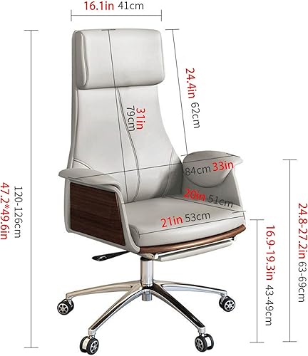 YAXANSIH Fauteuil De Direction, Chaise De Bureau en Cuir PU, Fauteuil De Bureau Ergonomique Ajustable À Dossier Haut, Chaise Gaming Réglable en Hauteur, pour Le Bureau À Domicile Ou L'ordinateur - Nail Gallerys