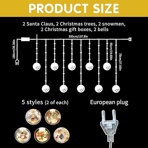 DAZZTIME Boules de Sapin de Noël,8 cm Décorations de Boule de Noël,Ensemble de Boules de Sapin de Noël,Boule de Noël à LED avec Neige Artificielle,pour Arbre de Noël Fête de Mariage Décor - Nail Gallerys