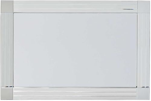 Miroir Mural vénitien à triples Bords biseautés - Argenté 91 x 61 cm - Nail Gallerys