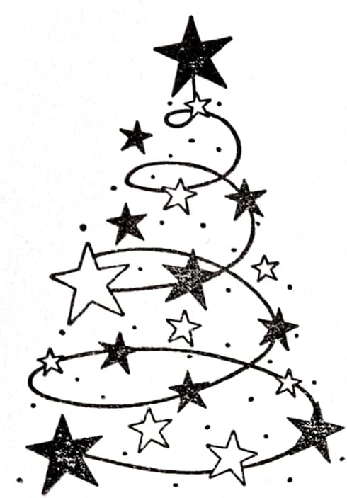 Artoz Tampon encreur en bois de sapin de Noël avec étoiles 70 x 50 x 19 mm Hêtre certifié FSC® - Nail Gallerys