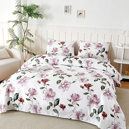 Parure De Lit 120x190/200 cm en Microfibre, Ensemble de Draps 3 Pièces Imprimée, Drap Housse Ajustable 120x200 cm cm, Drap Plat 1 Personne 180x250 cm et 1 Taie d'oreiller 50x80, Fleurs - Nail Gallerys