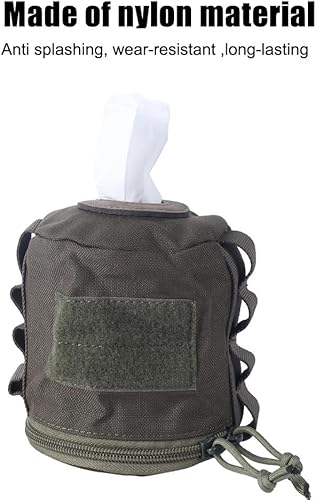 Porte-Papier Hygiénique Tactique,Etui a Mouchoirs en Rouleau Étanche avec Sangle Latérale de Montage Molle pour Camping,Randonnée,Salle de Bain - Nail Gallerys