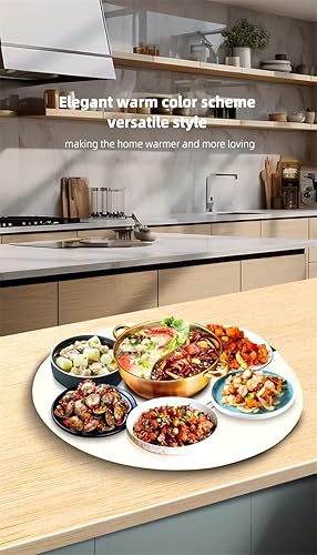 Portable Electric Round Warming Tray, 25.6” Round Warming Mat for Food Extra Large, Silicone Warming Mat for Food Round, Foldable & Roll up Silicone Heating Mat Pad, Adjustable Temp & Time (1pc) - Nail Gallerys