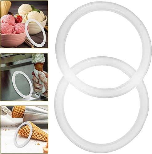 CIYODO 2 Pièces Anneau Silicone pour Machine à Glace - Accessoire pour sorbetière Joint Scellés Remplacement de Rechange d'Étanchéité - Nail Gallerys