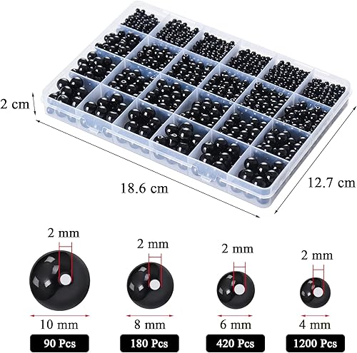 Dotilili 1890 Pcs Kit de Perle de Verre Rondes, 4/6/8/10mm Couleurs dégradées, Plastique Boules de perle d'écartement nacrées pour Bracelet Fabrication de Bijoux Collier sirène(Couleurs claires) - Nail Gallerys
