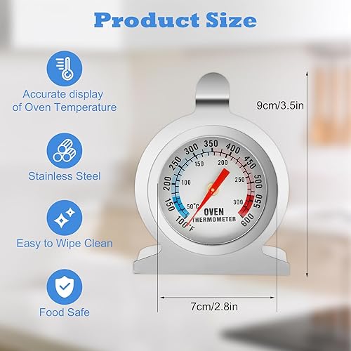 TOSAVGA Thermometre Four, Thermomètre de Cuisine au Four, 300 ℃/ 600 ℉ Thermomètre de Four en Acier Inoxydable, Thermomètre pour Four, Thermomètres pour Cuisson au Four, Thermometre Four a Bois - Nail Gallerys