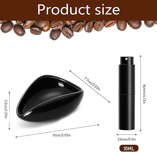 JOYOLA Kit de Plateau de Récipient de Dosage de Grains de Café, Tasse Doseuse de Grains de Café en Céramique avec Flacon Pulvérisateur, Accessoires de Café Unique Cadeau Pour les Amateurs de Café - Nail Gallerys