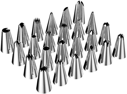 LHKJ 32 Pcs Douilles Pâtisserie – Douilles Poche à Douille Patisserie DIY Kits Réutilisable pour Décoration de Gâteaux Crème, Acier Inoxydable - Nail Gallerys
