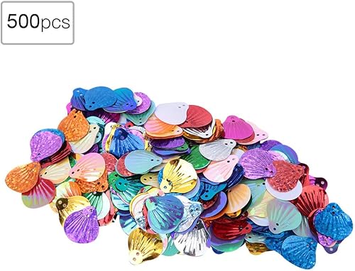 500 Pcs Coquillage Paillettes, Forme De Coquille Paillettes Lâches DIY PVC Forme De Coquille Paillettes Joyeux Anniversaire Fête Décoration À La Main Vêtements Accessoire Couture (Coquille dorée de - Nail Gallerys