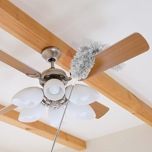 Uootach Plumeau Poussière, Plumeau Télescopique, Jusqu'à 2,8 m de Long Collecteur de poussière en Microfibre rétractable Extra Long, Balai Pliable Lavable, pour Coins, plafonds, Toiles d'araignée - Nail Gallerys