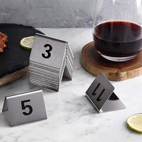 Numéros De Table, Cartes De Numéro De Table De Tente en Acier Inoxydable Restaurant Café Bar Numéros De Table De Mariage Fournitures De Fête d'anniversaire (Color : 1 to 25) - Nail Gallerys