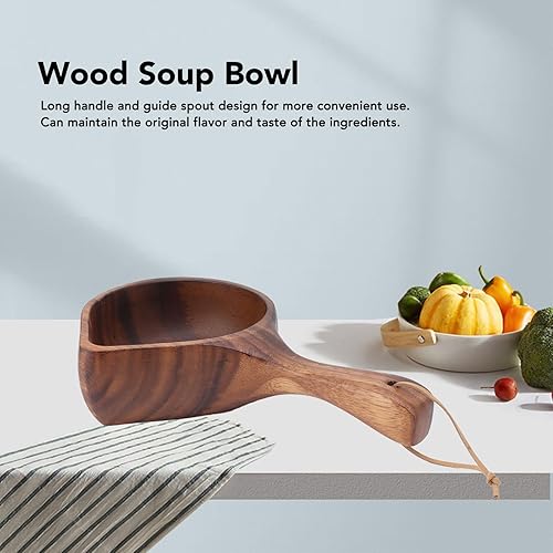Bol à Soupe à L'oignon, Bol à Soupe Rond Avec Poignée, Bec, Bol à Soupe à Long Manche, Bol à Nouilles Ramen En Bois Pour la Cuisine Domestique - Nail Gallerys