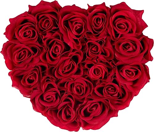 Relaxdays, rouge Boîte, 18, Bac à roses noir, forme en cœur, conservable 10 ans, carton, tissu, PP, 13 x 21 x 19 cm - Nail Gallerys