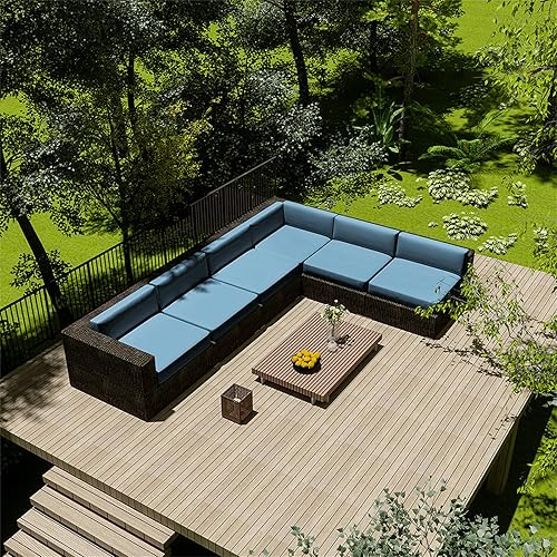 Highdi 2PC Coussin Canape Simplicité, Coussin Exterieur Impermeable avec Fermeture éclair, Housse de Coussins Amovibles, Protege Oreiller pour Chaise de Jardin Terrasse Salon (Bleu,60x60cm) - Nail Gallerys