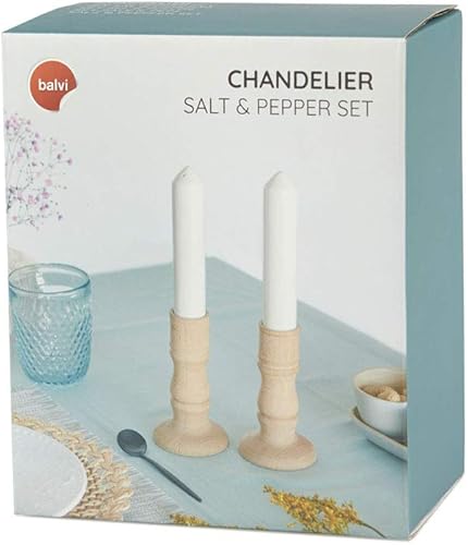 Balvi Set sel & Poivre Chandelier Lot de 2 pièces en Forme de Chandelier Céramique/Bois 27 cm - Nail Gallerys