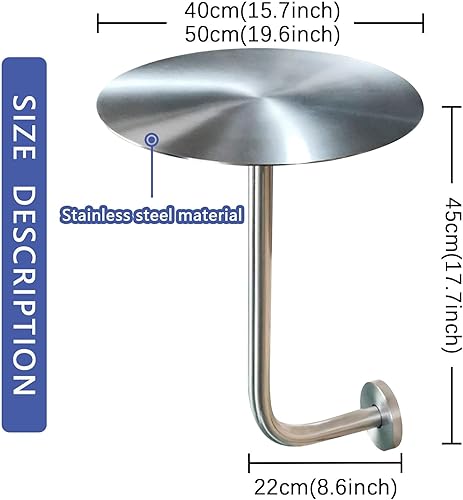 Drsyffsup Table murale ronde, table bar en acier inoxydable, table salle à manger murale, table murale magasin thé au lait, table d'appoint siège carte contre le mur, table basse loisir - Nail Gallerys