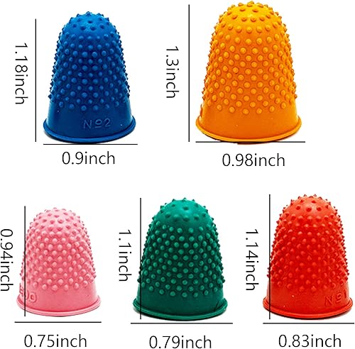 REBECASKYENS Lot de 5 dés à coudre en caoutchouc pour protéger le bout des doigts (5 tailles) - Nail Gallerys