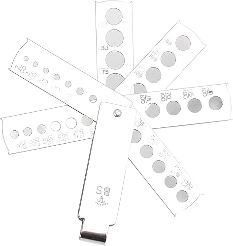Outil de Mesure de Perles Calibreur de Perles Acier Inoxydable Argent Bijoux équipement Accessoire Diamant Gemme Ventilateur Jauge Pierre Outil de Mesure - Nail Gallerys