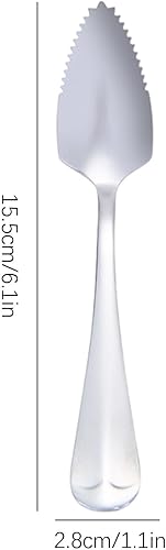 Grapefruit Spoon, Serrated Stainless Steel Spoon, Portable Long Handle Tool, Stylish Kitchen Gadget, Perfect for Kiwi, Citrus Fruits, Desserts, 6.1x1.1 Inches - Nail Gallerys