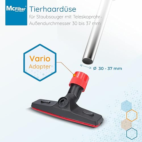 McFilter Brosse universelle pour poils d'animaux avec ramasse-fils pour aspirateur - Buse avec raccord 30-37 mm - Convient notamment pour Bosch, Siemens, AEG, Philips - Nail Gallerys
