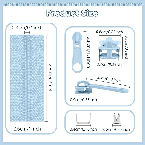 MeYuxg Fermeture éclair sans fin de 3 mm avec fermeture éclair, fermeture éclair DIY séparable, avec 50 curseurs, kit de réparation pour couture, bricolage et sac (10 couleurs) - Nail Gallerys
