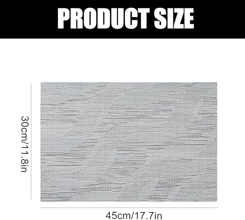 QOWUXHZ 2 Pièces Sets De Table Set De Table Tressé Lavable Set De Table Double Face Résistantes À La Chaleur Antidérapant Set De Table Gris 45×30Cm - Nail Gallerys