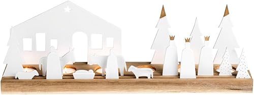 Räder [SA2025/08] Living Xmas Crèche Lumineuse 45 x 9,5 cm Acacia - Nail Gallerys