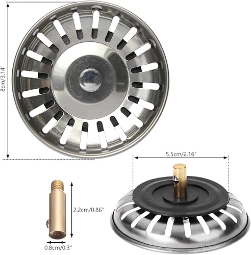 Ncheli 2 pcs filtre evier cuisine Bouchon Évier Cuisine,Filtre Evier Bouchon Filtre à Évier de Cuisine en Acier Inoxydable Filtre à évier/bouchon de bonde Pour Votre Cuisine Salle Bain - Nail Gallerys