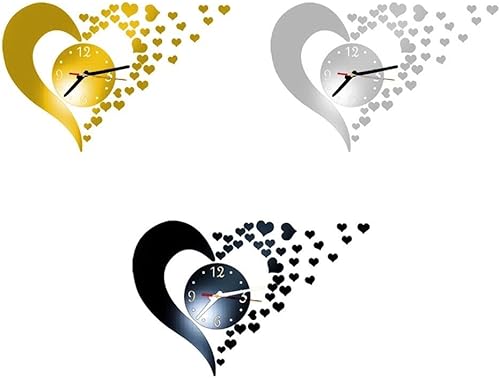 Horloge murale à quartz élégante avec effet 3D pour décoration de bureau et de maison (argent) - Nail Gallerys