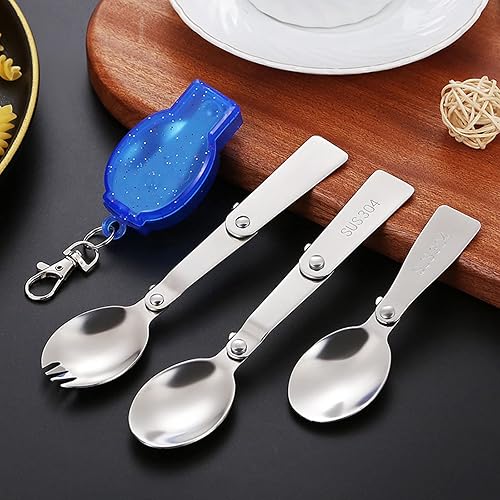Fourchette à salade pliable et portable en acier inoxydable pour camping, voyage, vaisselle facile à utiliser - Nail Gallerys