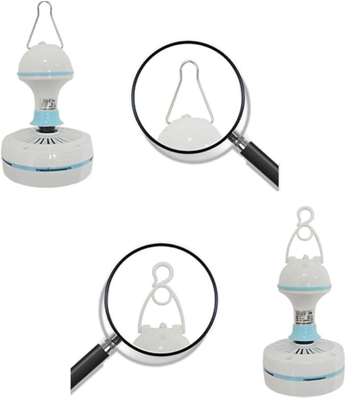 AntDau71® - Lot de 2 mini ventilateur de plafond de 25 W avec crochet, 5 pales, interrupteur marche/arrêt et prise - Portable, facile à installer, idéal pour le camping, la maison, les tentes, le - Nail Gallerys