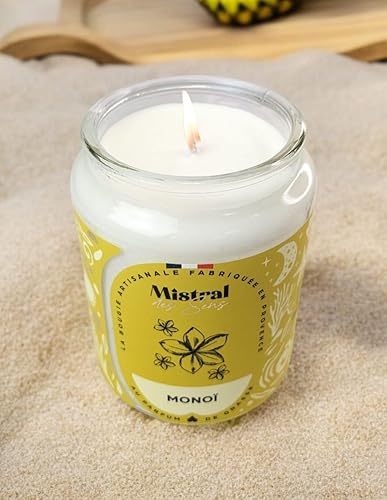 Mistral des Sens Bougie Parfumée Artisanale Monoï 150 Heures 700ml - Nail Gallerys